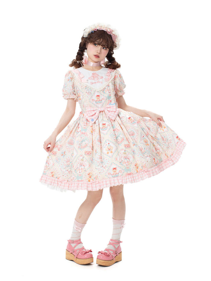 Sheep Party Emboridy Collar Plus Size Lolita Dress