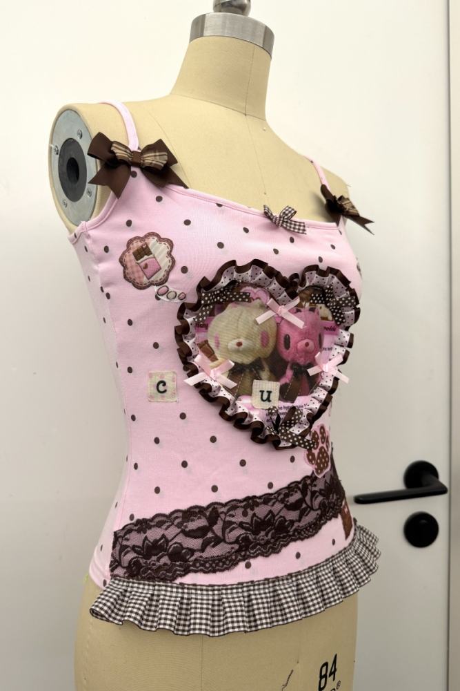 Red Devil Polka Dot Punk Camisole Tank Top 3 Colors