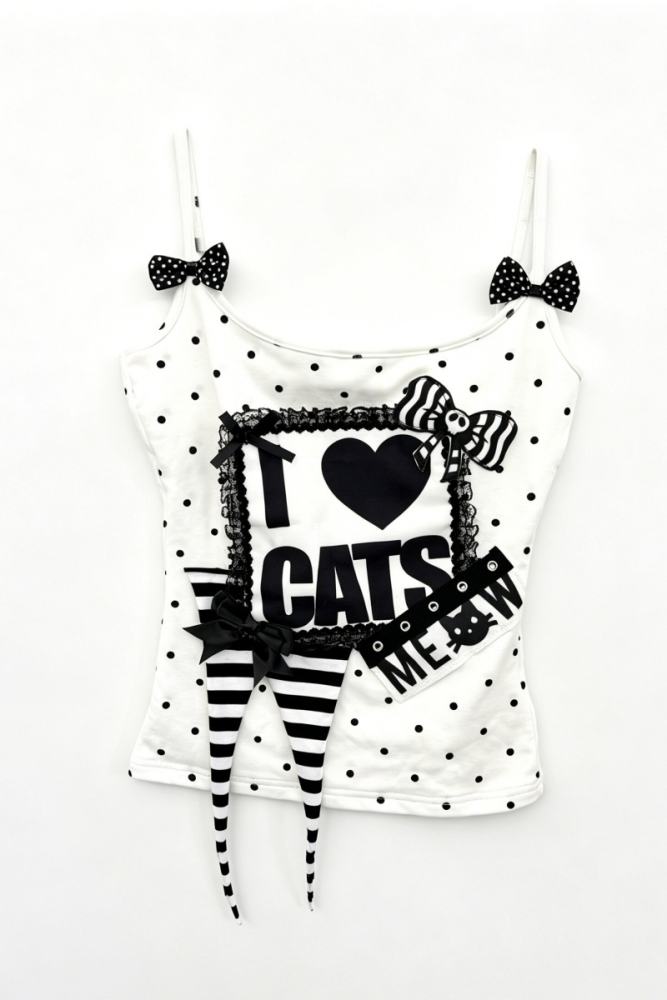 Red Devil Polka Dot Punk Camisole Tank Top 3 Colors