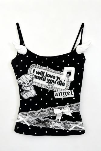 Red Devil Polka Dot Punk Camisole Tank Top 3 Colors