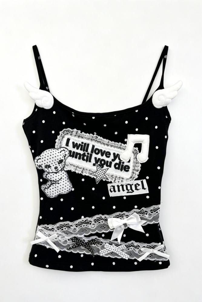 Red Devil Polka Dot Punk Camisole Tank Top 3 Colors