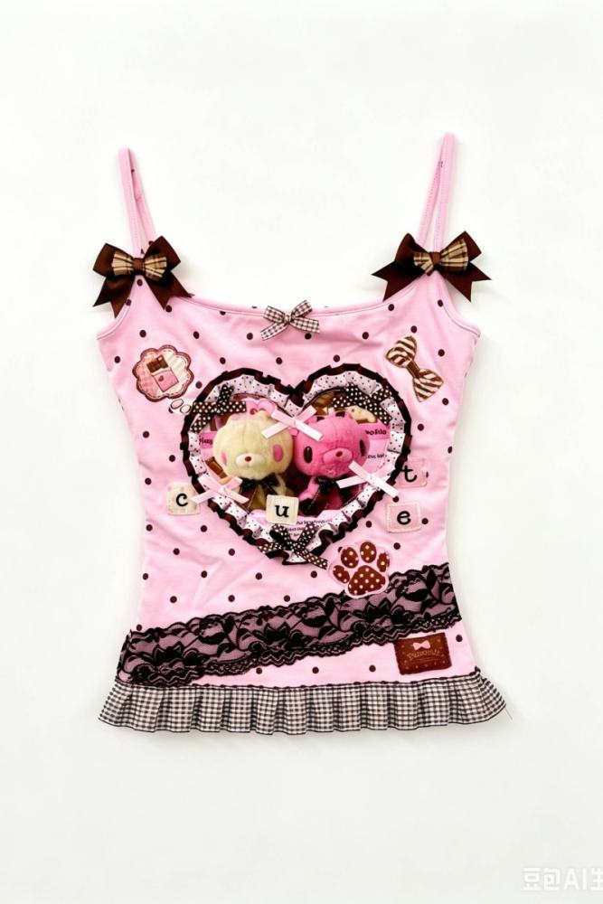 Red Devil Polka Dot Punk Camisole Tank Top 3 Colors