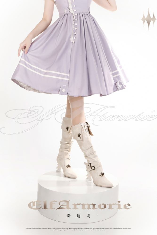 Elf Armorie Skeleton Gothic Lolita Boots 4 Colors