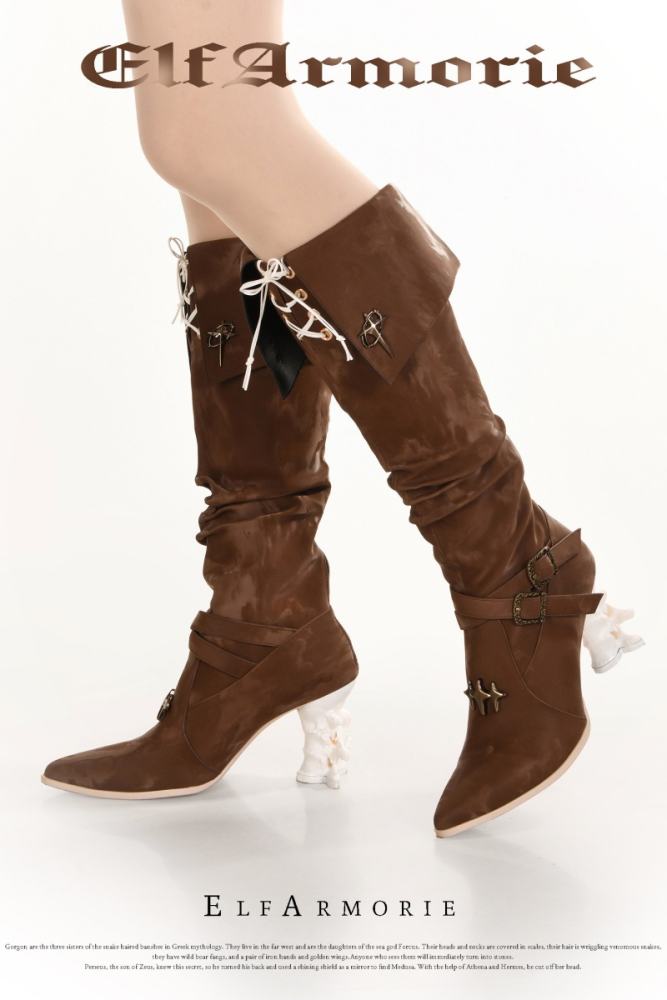 Elf Armorie Skeleton Gothic Lolita Boots 4 Colors