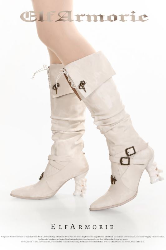 Elf Armorie Skeleton Gothic Lolita Boots 4 Colors