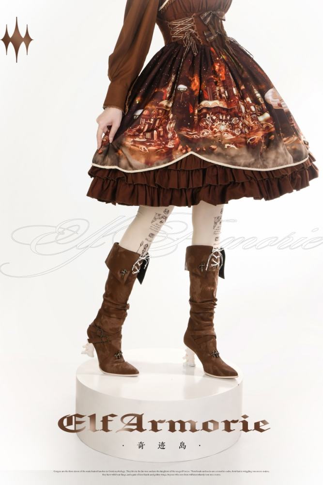 Elf Armorie Skeleton Gothic Lolita Boots 4 Colors