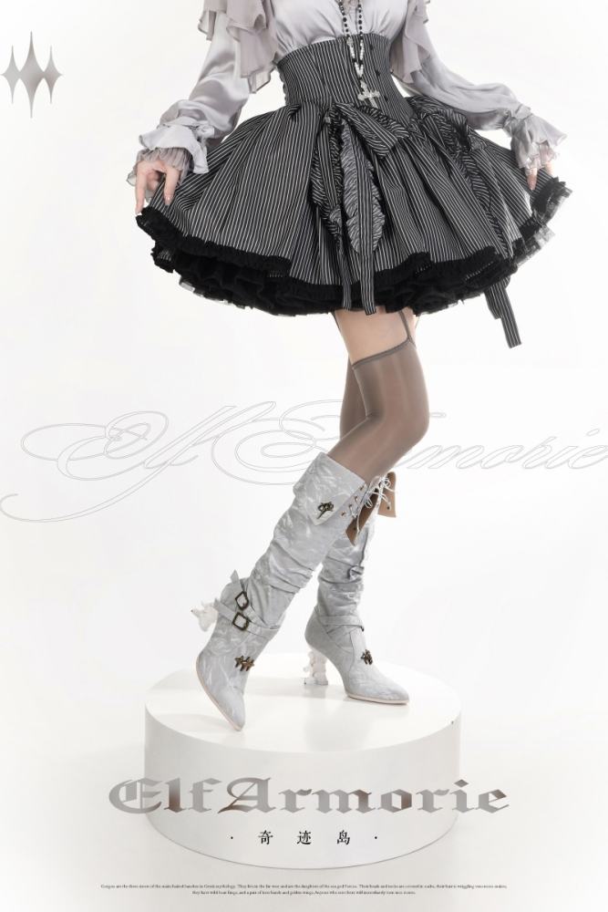 Elf Armorie Skeleton Gothic Lolita Boots 4 Colors