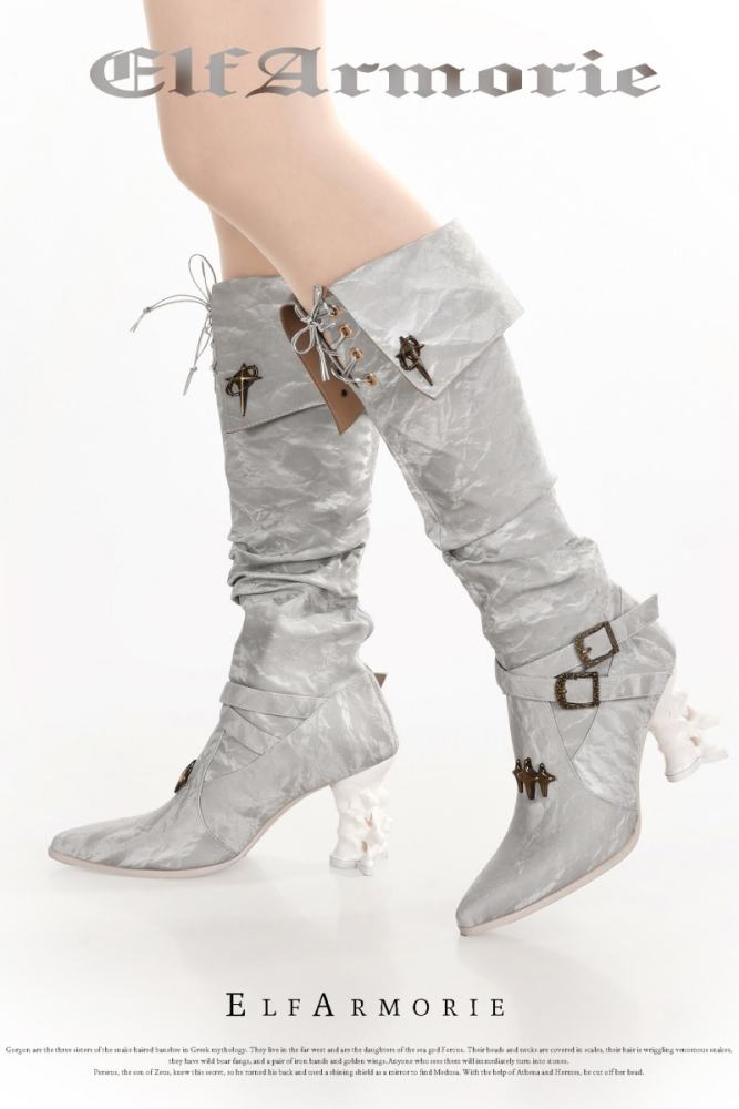Elf Armorie Skeleton Gothic Lolita Boots 4 Colors