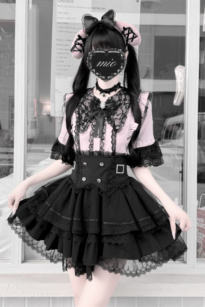 Cherry ~Puppet Sweet Tea~ Jirai Kei Skirt and Blouse 3 Colors
