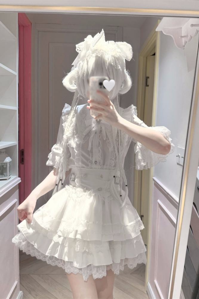Cherry ~Puppet Sweet Tea~ Jirai Kei Skirt and Blouse 3 Colors