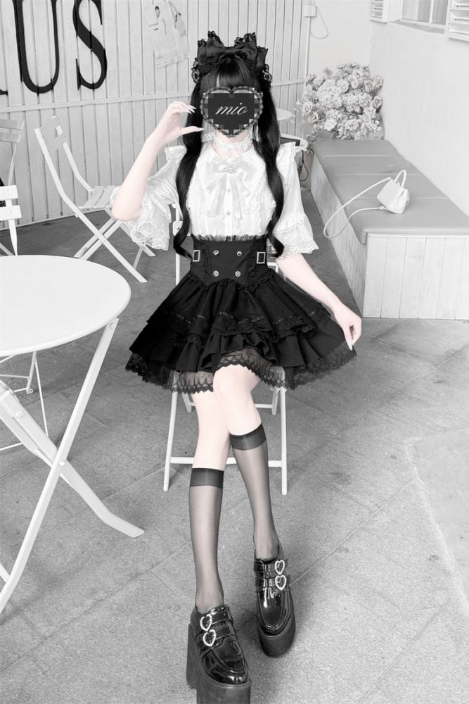 Cherry ~Puppet Sweet Tea~ Jirai Kei Skirt and Blouse 3 Colors