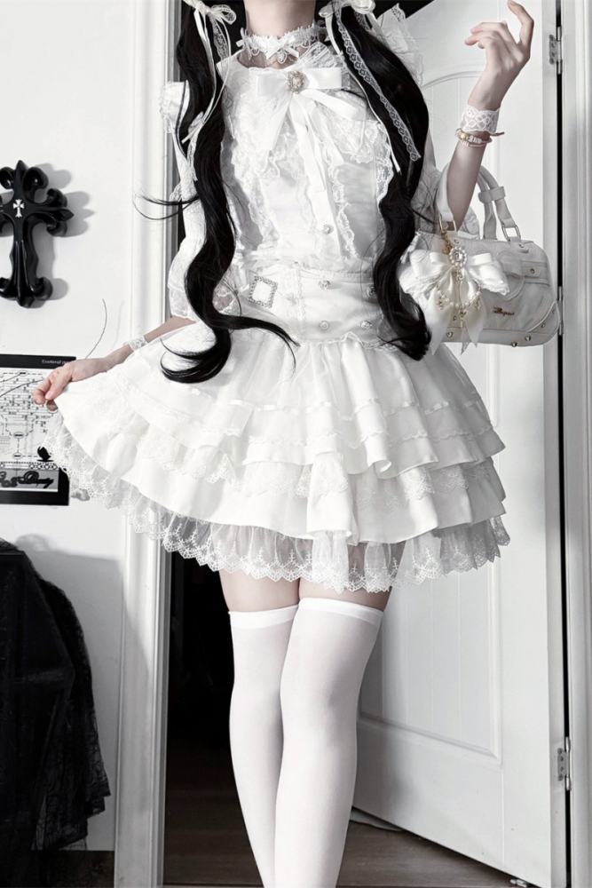 Cherry ~Puppet Sweet Tea~ Jirai Kei Skirt and Blouse 3 Colors