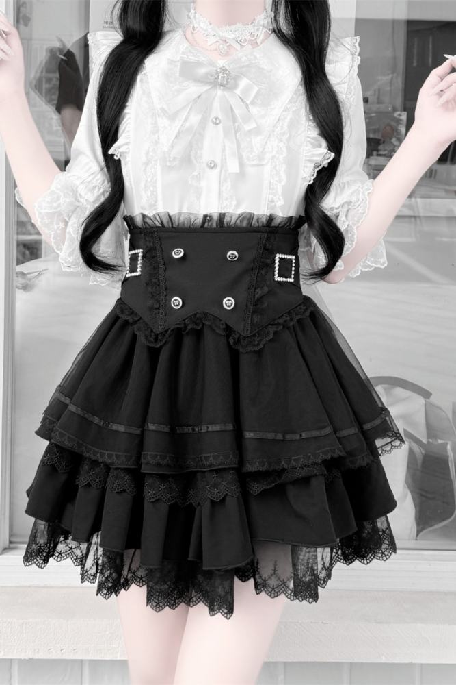 Cherry ~Puppet Sweet Tea~ Jirai Kei Skirt and Blouse 3 Colors