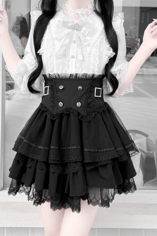 Cherry ~Puppet Sweet Tea~ Jirai Kei Skirt and Blouse 3 Colors