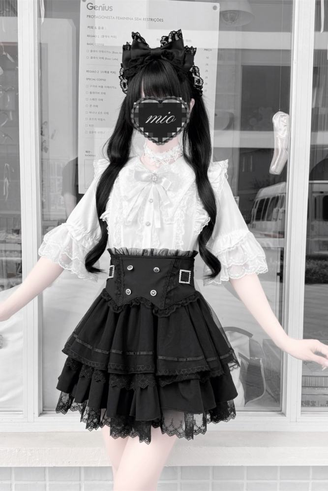 Cherry ~Puppet Sweet Tea~ Jirai Kei Skirt and Blouse 3 Colors