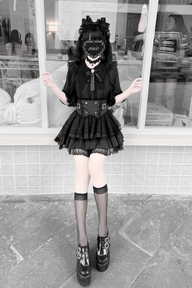 Cherry ~Puppet Sweet Tea~ Jirai Kei Skirt and Blouse 3 Colors