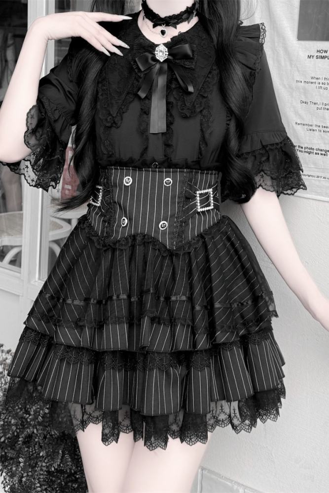 Cherry ~Puppet Sweet Tea~ Jirai Kei Skirt and Blouse 3 Colors
