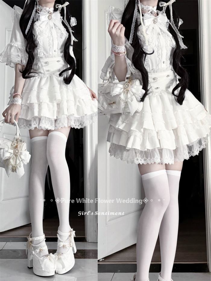 Cherry ~Puppet Sweet Tea~ Jirai Kei Skirt and Blouse 3 Colors