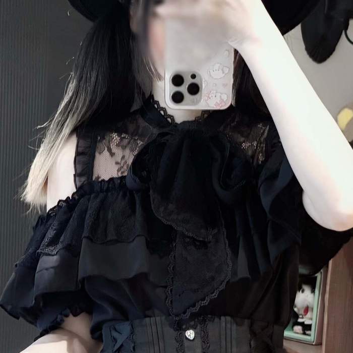 Yoshiki Lacework Plus Size Jirai Kei Midi Skirt and Top
