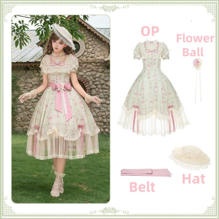 Withpuji ~When Wind Blows Over The Roses~ Floral Classic Lolita Dress and Blouse