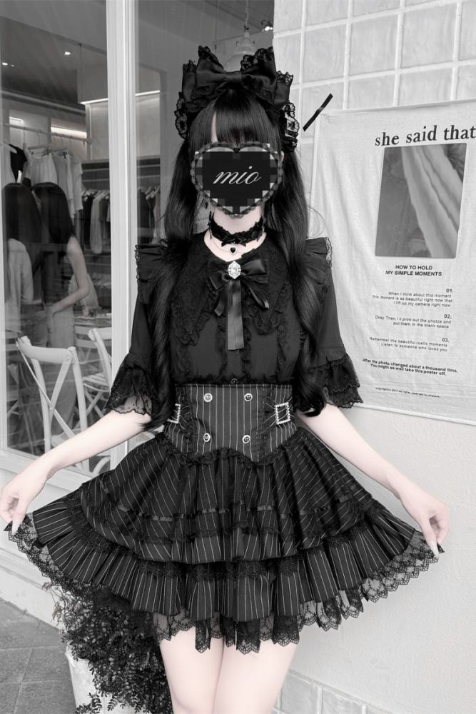 Cherry ~Puppet Sweet Tea~ Jirai Kei Skirt and Blouse 3 Colors