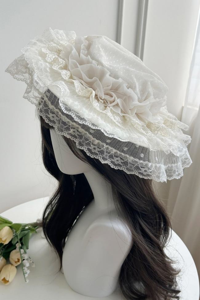 Withpuji ~When Wind Blows Over The Roses~ Lolita Hat and Belt