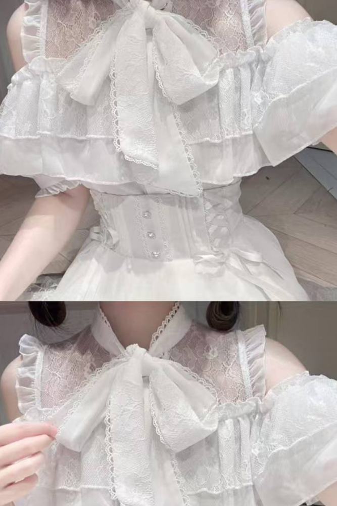 Yoshiki Lacework Plus Size Jirai Kei Midi Skirt and Top