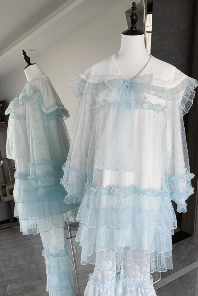 Pink Rabbit ~Sea Salt Soda~ Jirai Kei Dress and Long Trousers