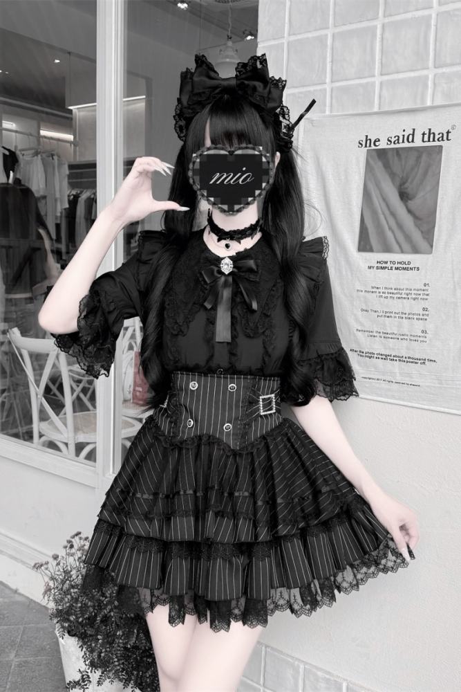 Cherry ~Puppet Sweet Tea~ Jirai Kei Skirt and Blouse 3 Colors