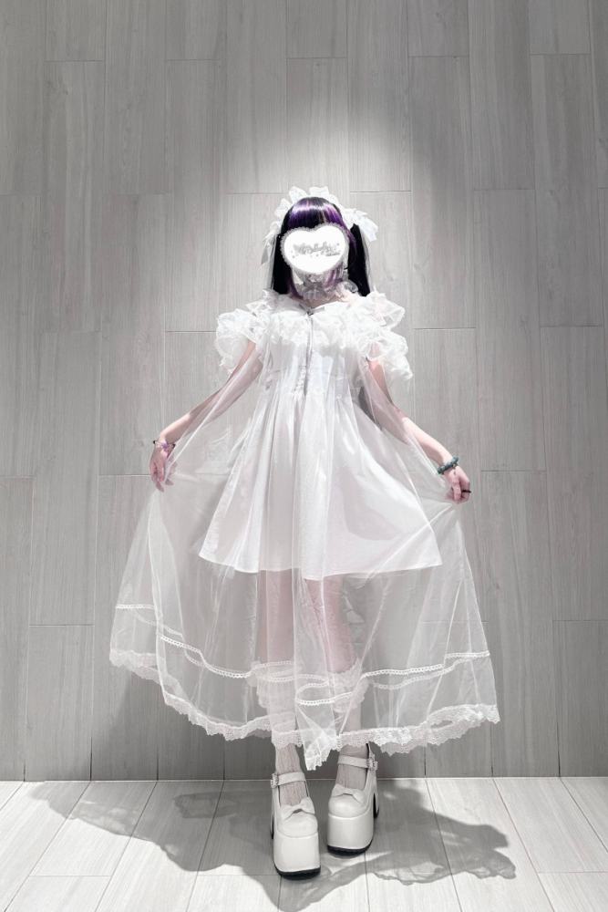 Pink Rabbit ~Starry Night~ Jirai Kei Shiro Kuro Strap Dress