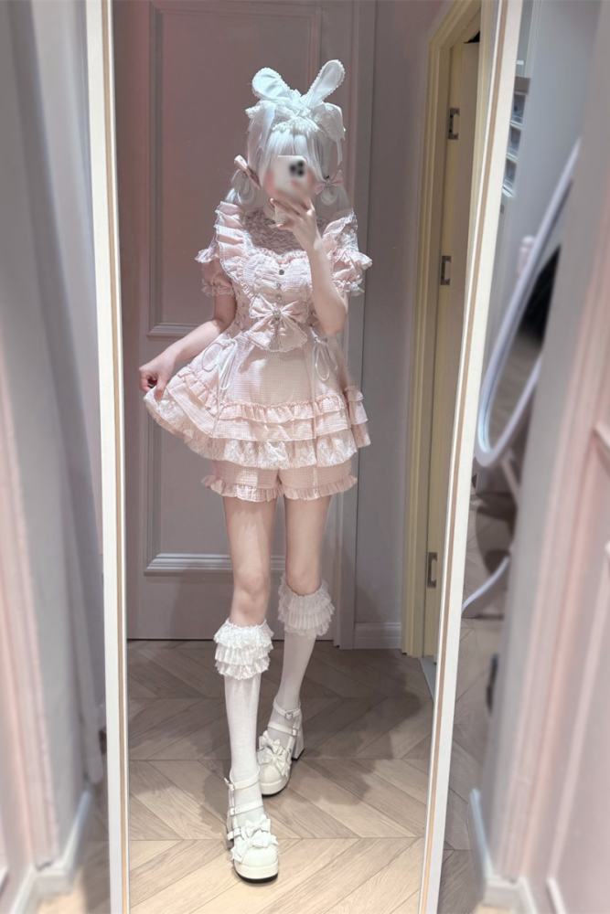 Cherry ~Angelic Tied Heart~ Jirai Kei Dress and Shorts 3 Colors