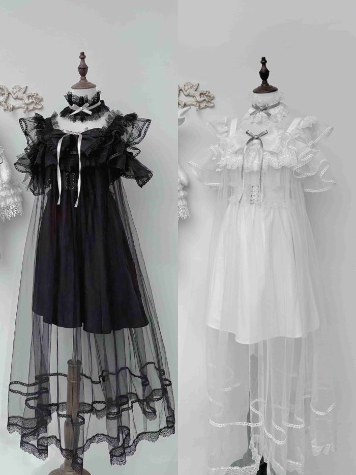 Pink Rabbit ~Starry Night~ Jirai Kei Shiro Kuro Strap Dress