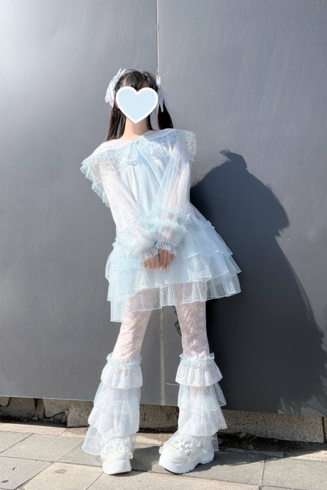 Pink Rabbit ~Sea Salt Soda~ Jirai Kei Dress and Long Trousers