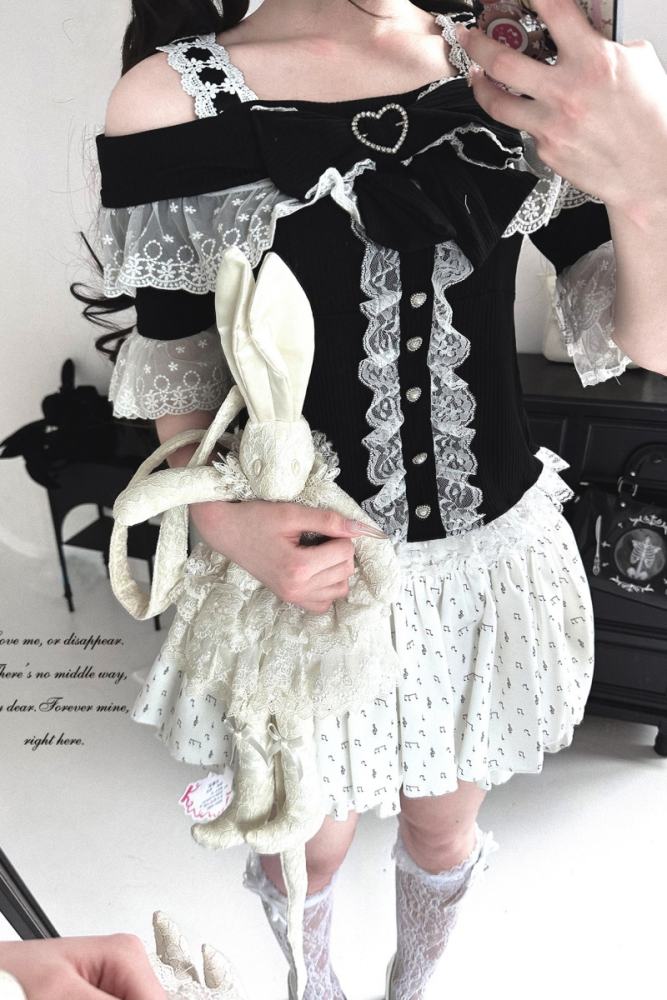 Kitty Bxllet ~Shiratsuki Mina~ Off Shoulder Jirai Kei Top 5 Colors