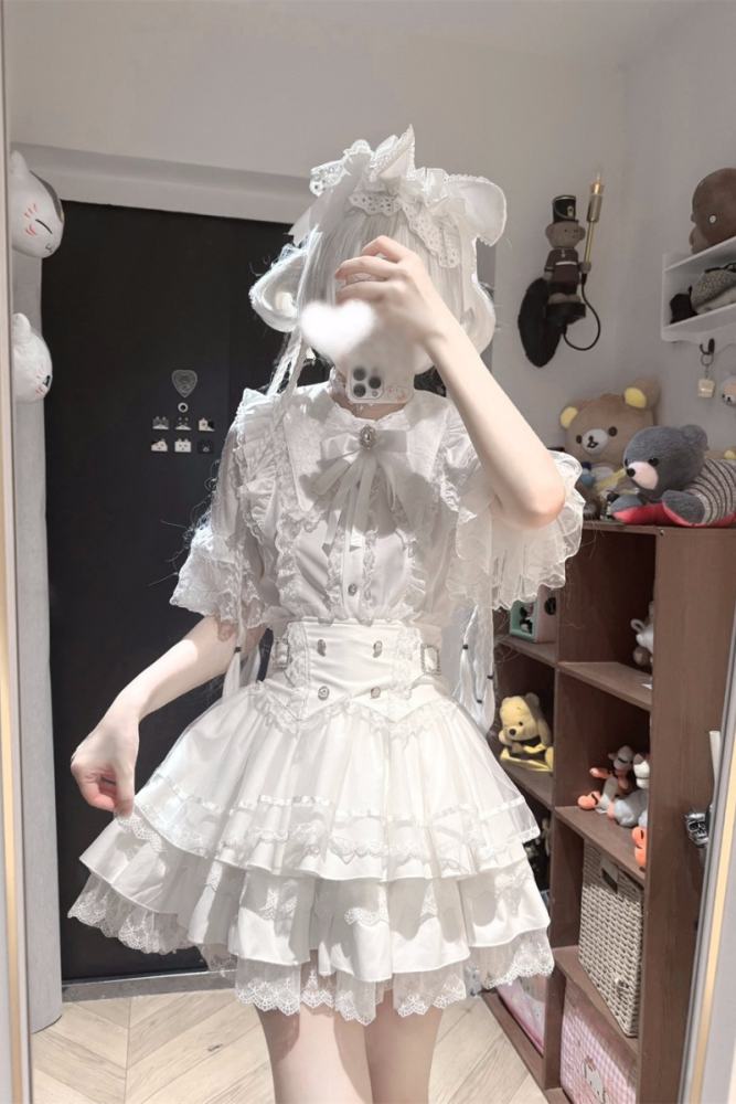 Cherry ~Puppet Sweet Tea~ Jirai Kei Skirt and Blouse 3 Colors