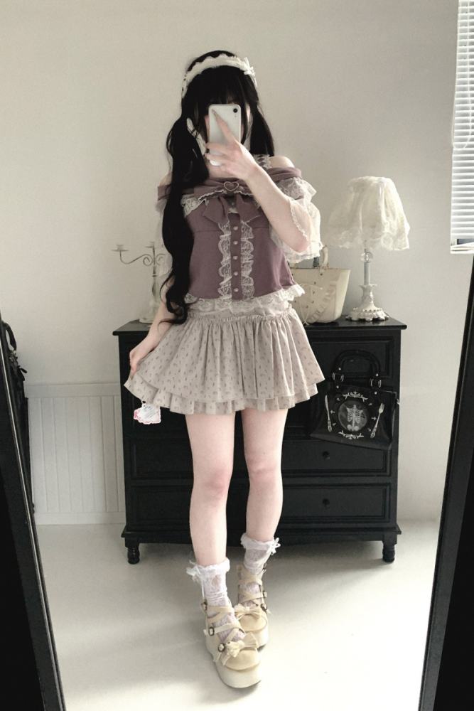 Kitty Bxllet ~Shiratsuki Mina~ Off Shoulder Jirai Kei Top 5 Colors