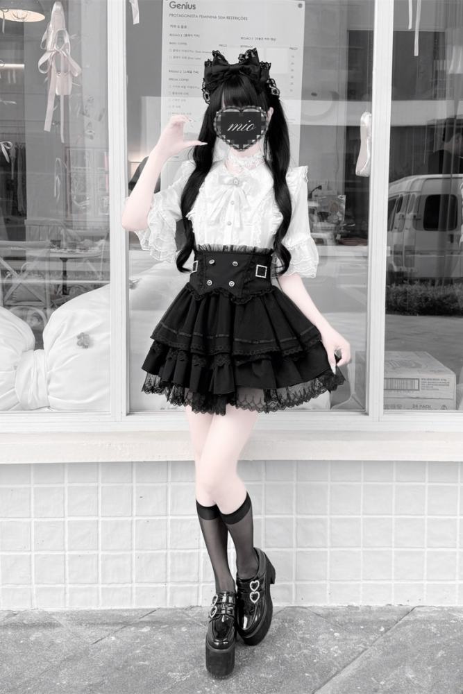 Cherry ~Puppet Sweet Tea~ Jirai Kei Skirt and Blouse 3 Colors