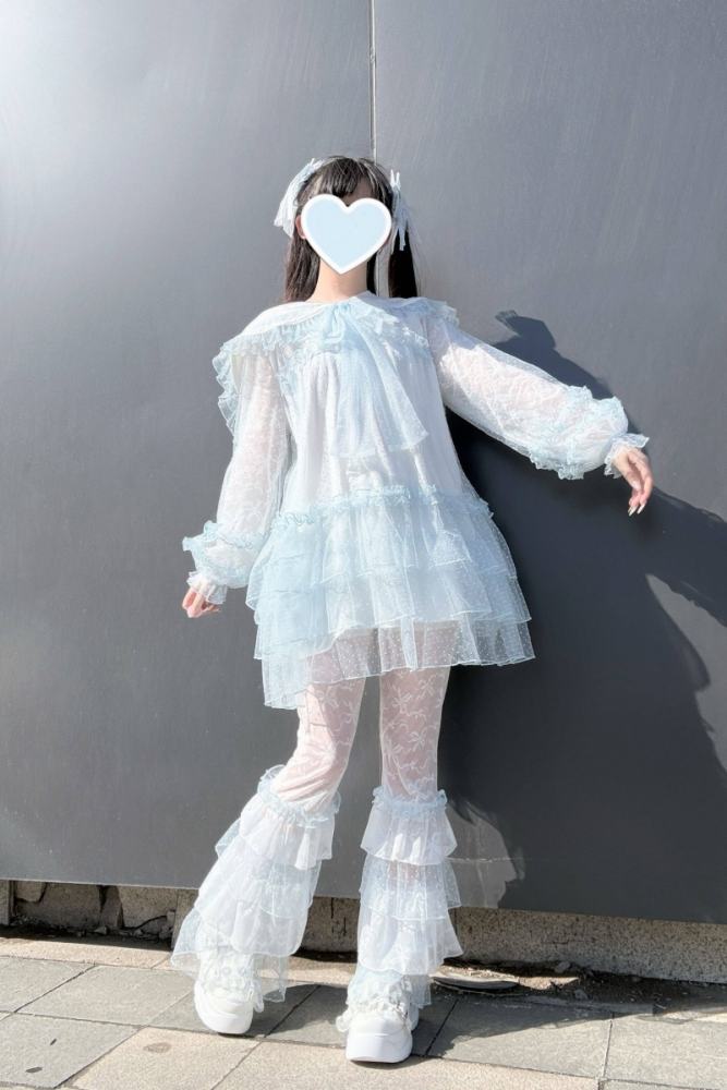 Pink Rabbit ~Sea Salt Soda~ Jirai Kei Dress and Long Trousers