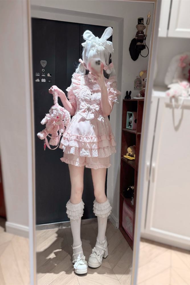 Cherry ~Angelic Tied Heart~ Jirai Kei Dress and Shorts 3 Colors