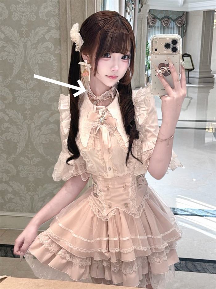 Cherry ~Puppet Sweet Tea~ Jirai Kei Skirt and Blouse 3 Colors