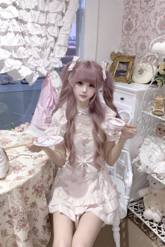 Cherry ~Angelic Tied Heart~ Jirai Kei Dress and Shorts 3 Colors