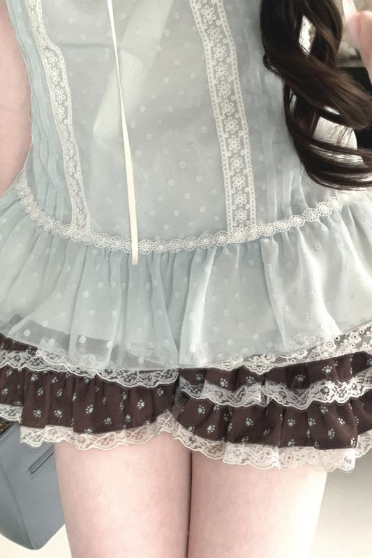 Kitty Bxllet ~Cat Paws~ Prints Ruffled Trims Jirai Kei Skirt