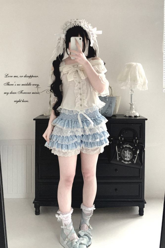 Kitty Bxllet ~Shiratsuki Mina~ Off Shoulder Jirai Kei Top 5 Colors
