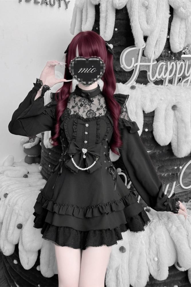 Cherry ~Angelic Tied Heart~ Jirai Kei Dress and Shorts 3 Colors