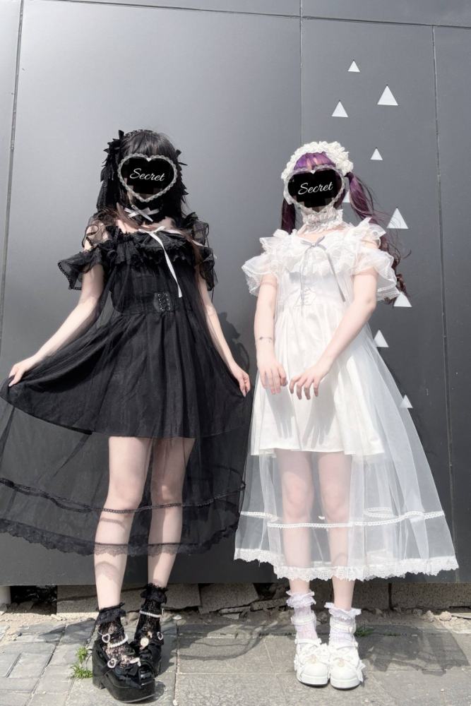 Pink Rabbit ~Starry Night~ Jirai Kei Shiro Kuro Strap Dress