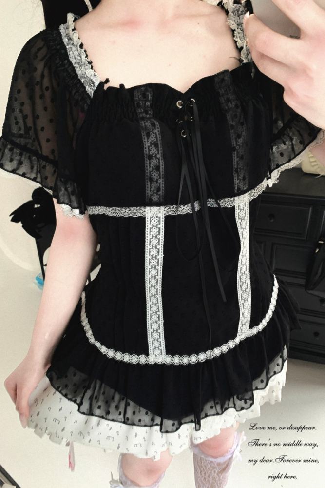 Kitty Bxllet ~Shizuru Shizuka~ Dotted Jirai Kei Blouse 4 Colors