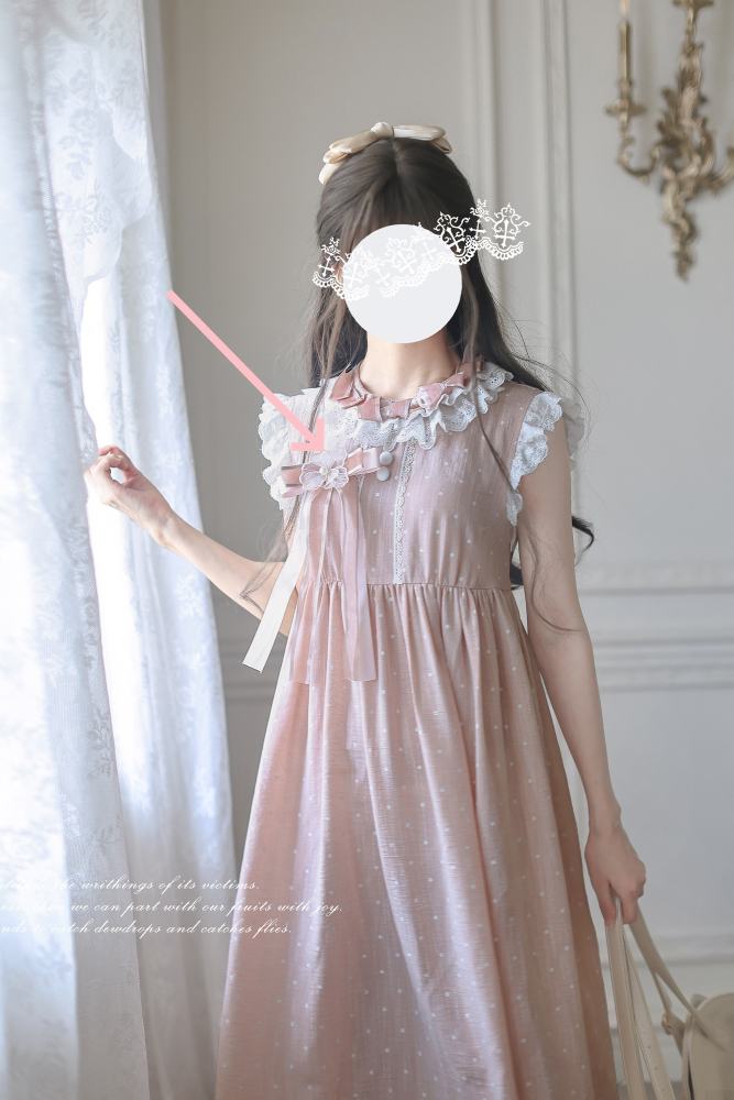Polka Dot Doll Retro Girly Pink Grey Dress