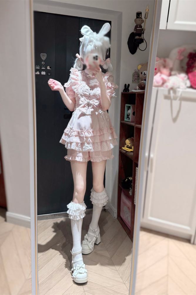 Cherry ~Angelic Tied Heart~ Jirai Kei Dress and Shorts 3 Colors
