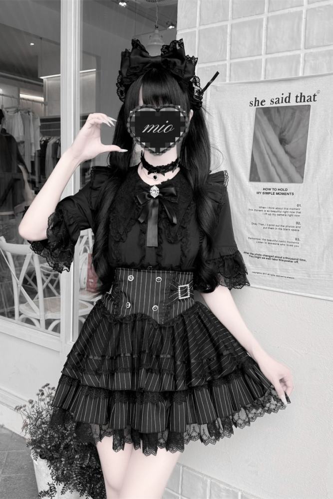Cherry ~Puppet Sweet Tea~ Jirai Kei Skirt and Blouse 3 Colors