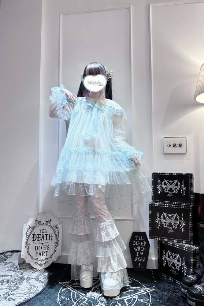 Pink Rabbit ~Sea Salt Soda~ Jirai Kei Dress and Long Trousers
